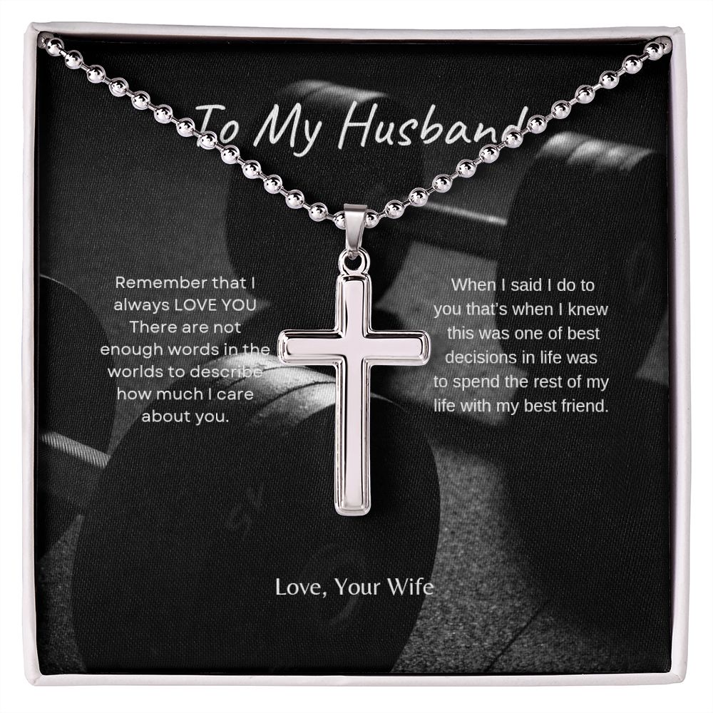 To My Husband Cross Necklace