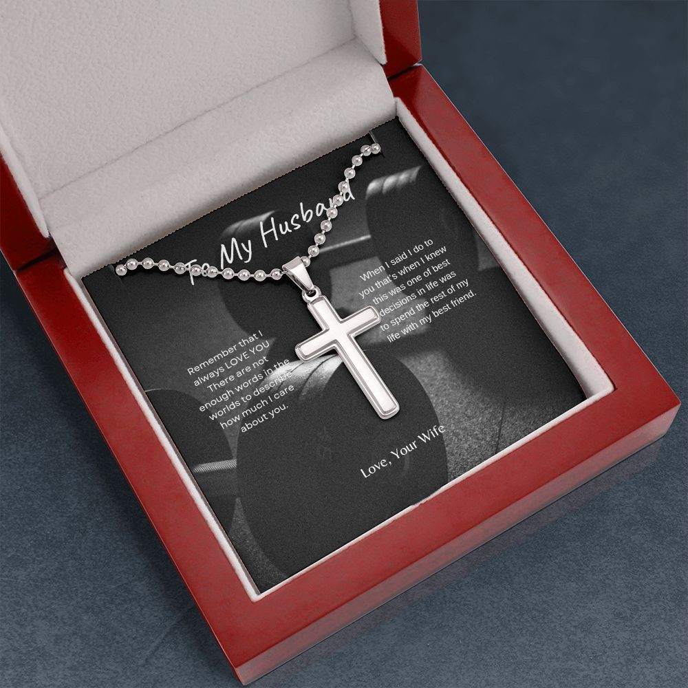 To My Husband Cross Necklace