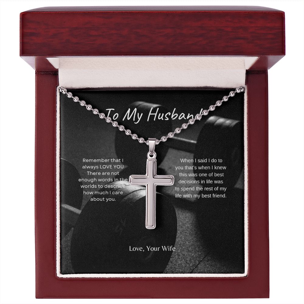To My Husband Cross Necklace