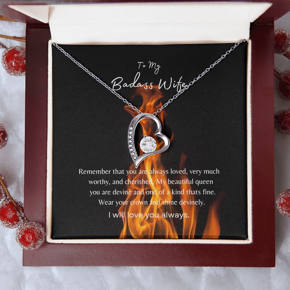 To My Badass Wife + Forever Love Necklace