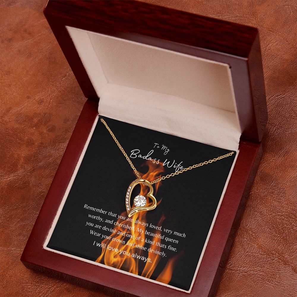 To My Badass Wife + Forever Love Necklace