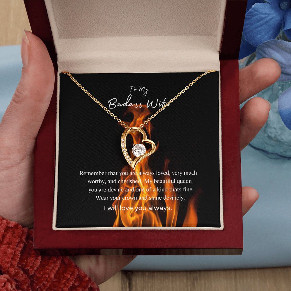 To My Badass Wife + Forever Love Necklace