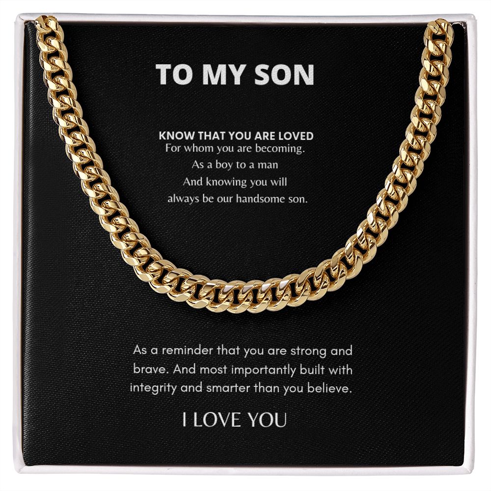 To My Son Cuban Link Chain