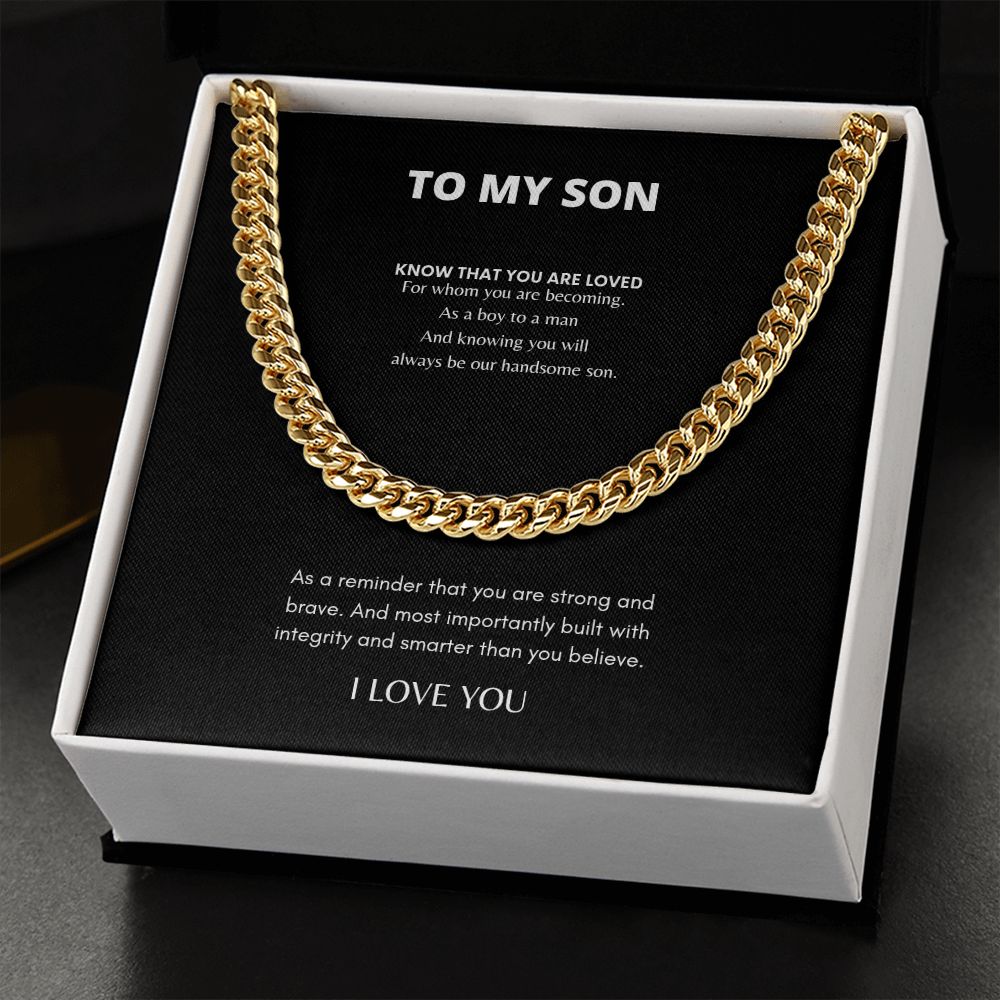 To My Son Cuban Link Chain