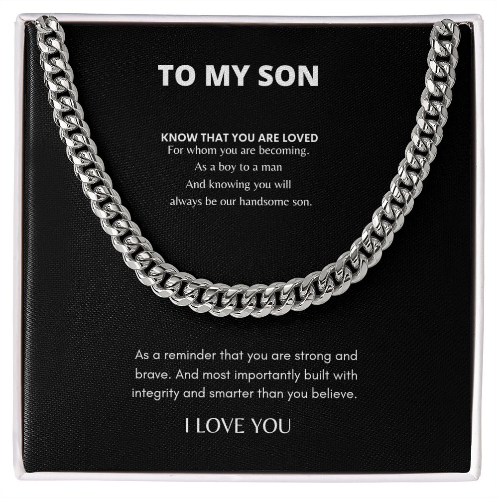 To My Son Cuban Link Chain