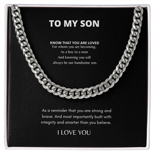 To My Son Cuban Link Chain