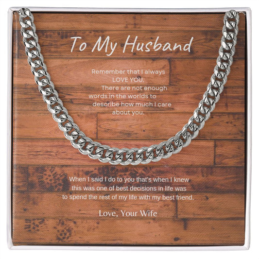 To My Husband  Cuban Link