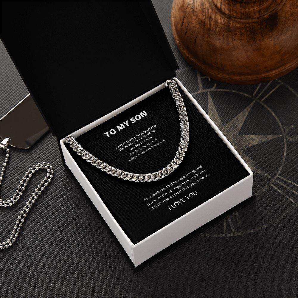 To My Son Cuban Link Chain