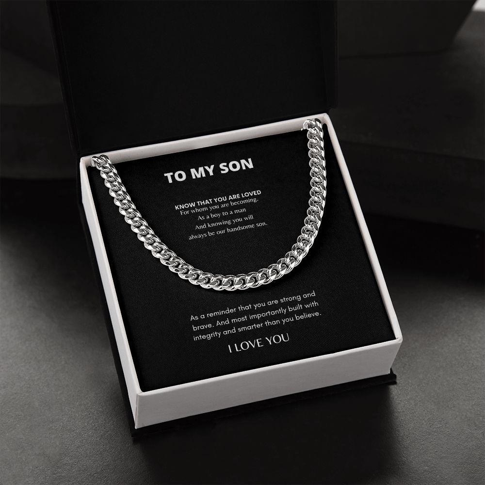 To My Son Cuban Link Chain
