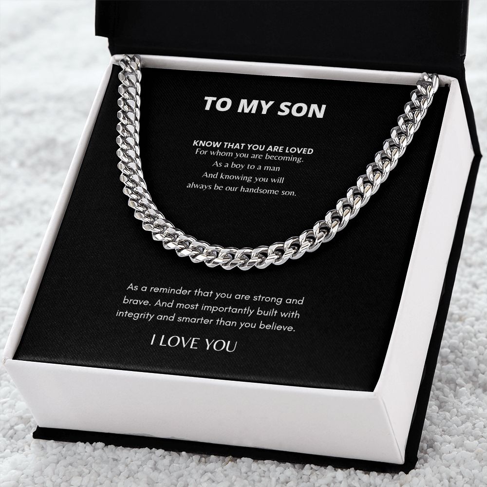 To My Son Cuban Link Chain
