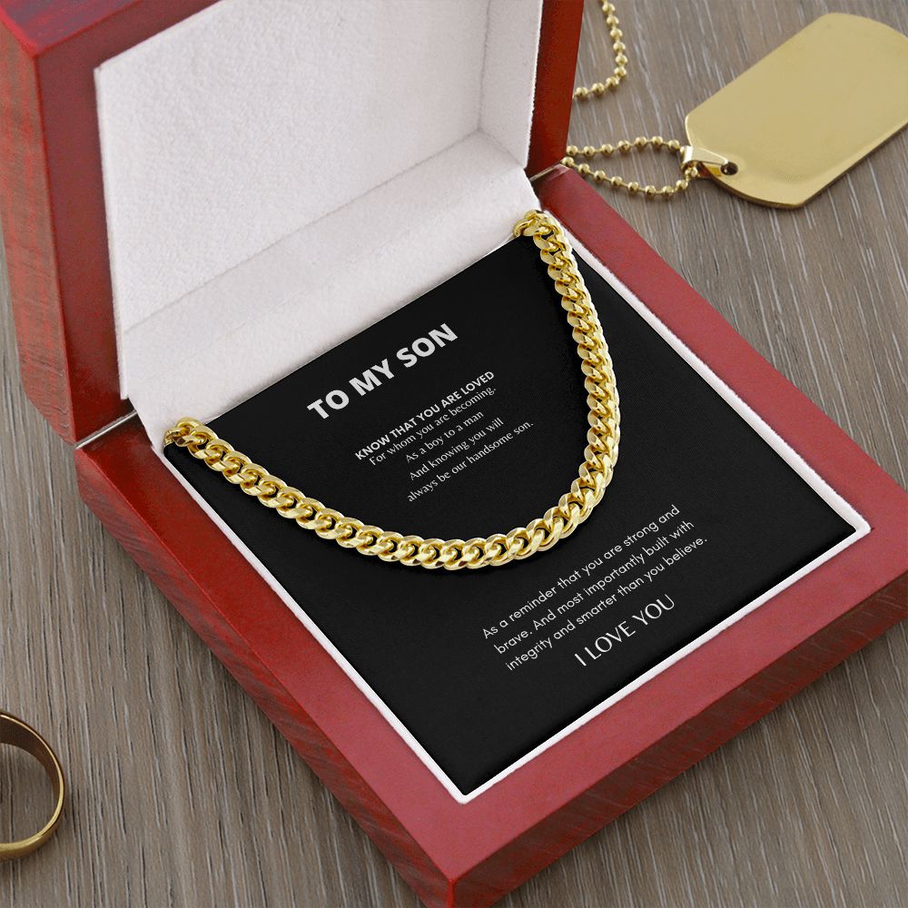 To My Son Cuban Link Chain