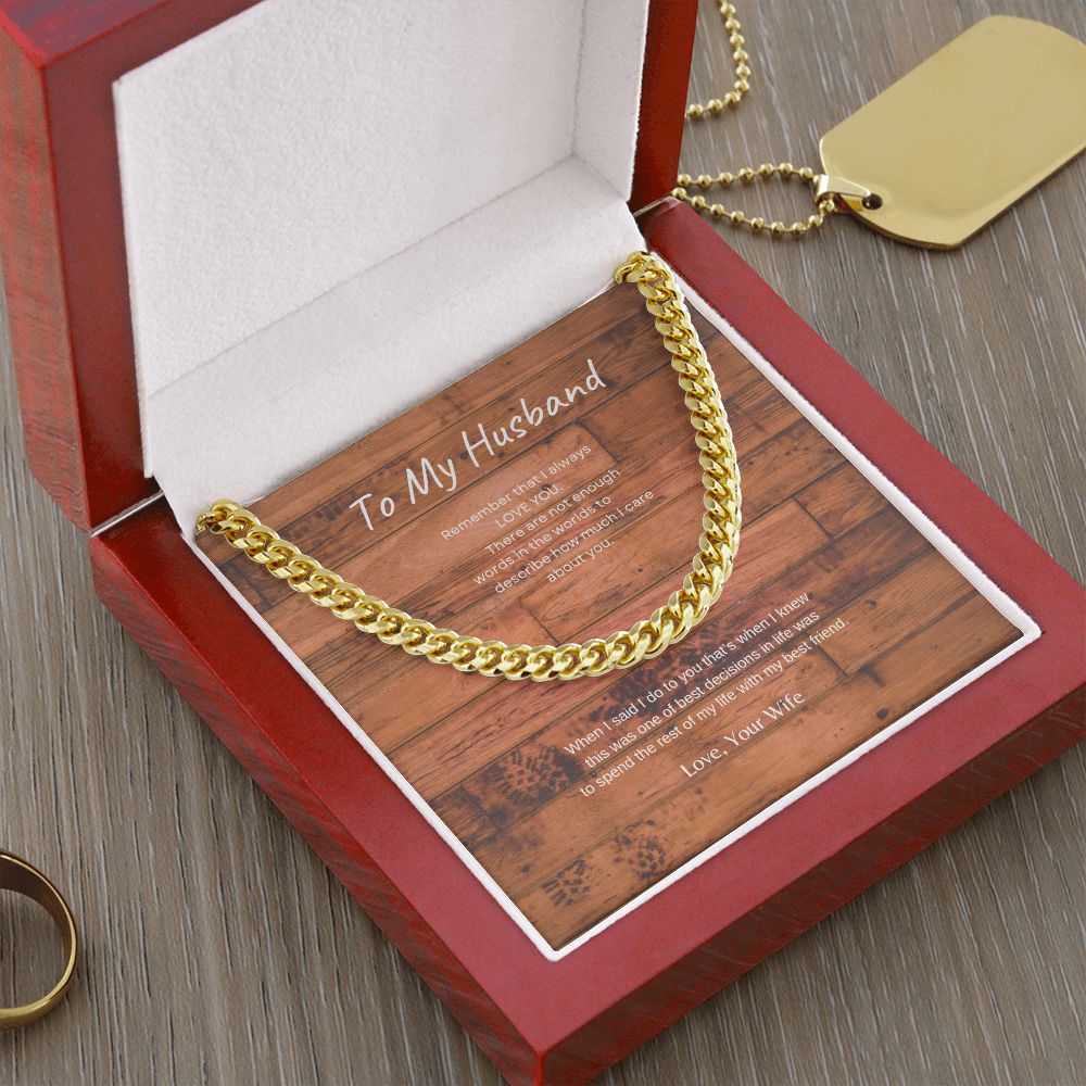 To My Husband  Cuban Link