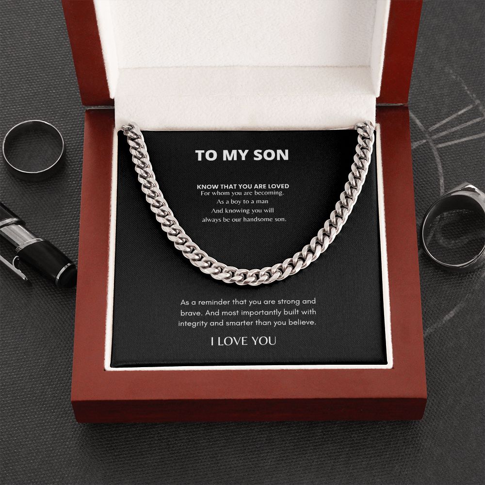 To My Son Cuban Link Chain