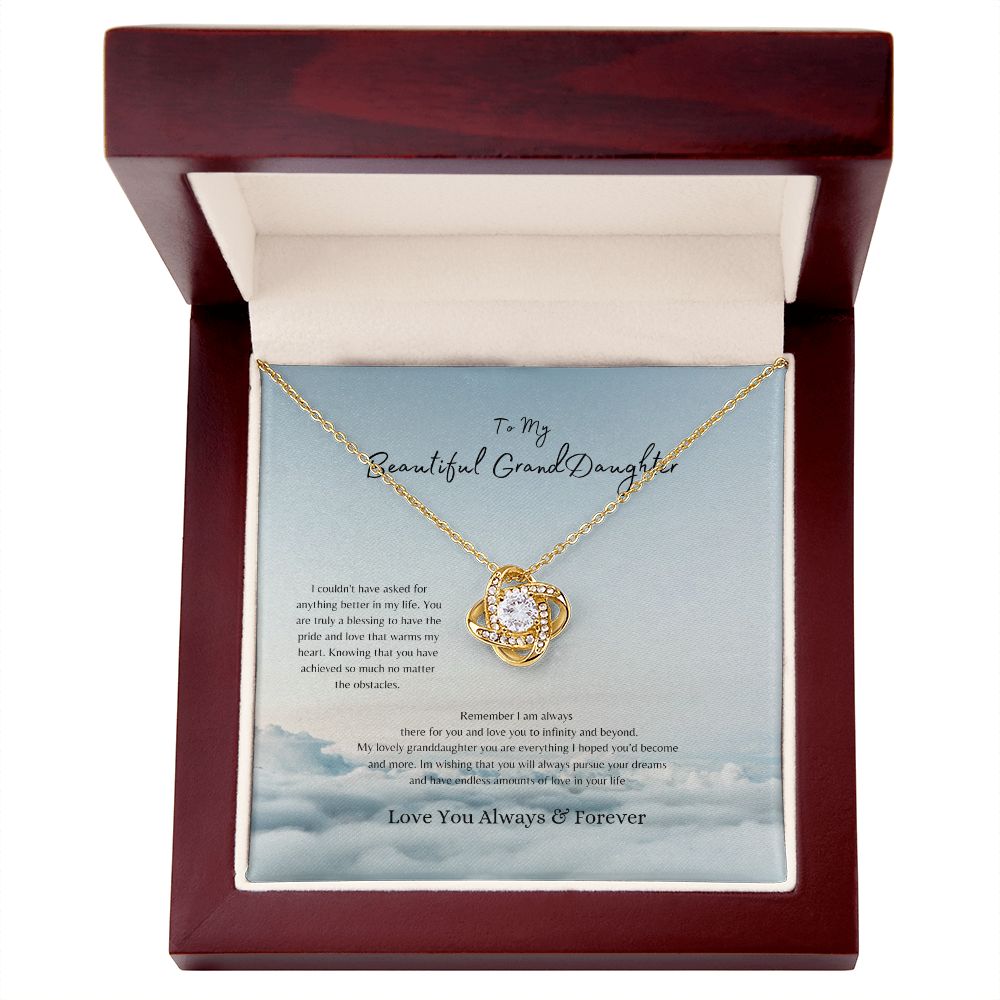 To My Granddaughter Love knot Necklace