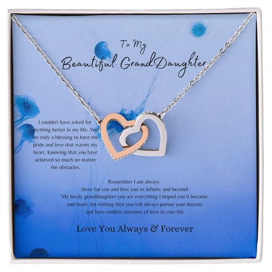 To My Granddaughter Interlocking Heart
