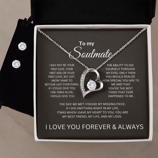 To My Soulmate Forever Necklace + Earring Set