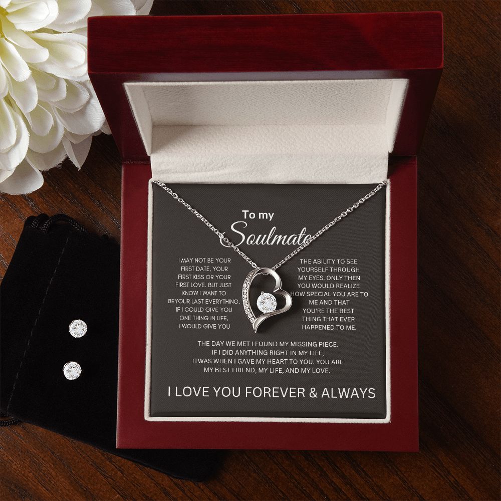 To My Soulmate Forever Necklace + Earring Set