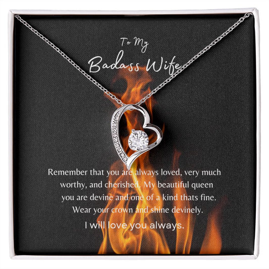 To My Badass Wife + Forever Love Necklace