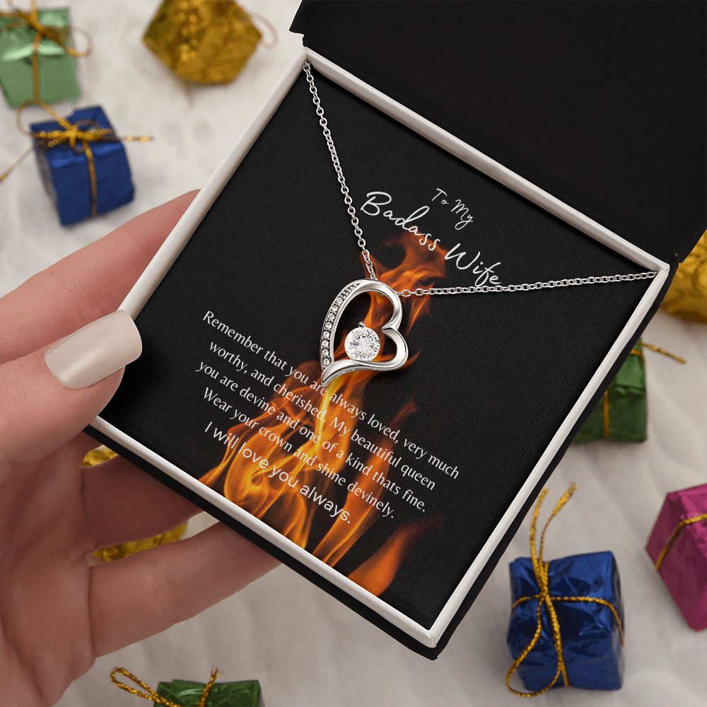 To My Badass Wife + Forever Love Necklace