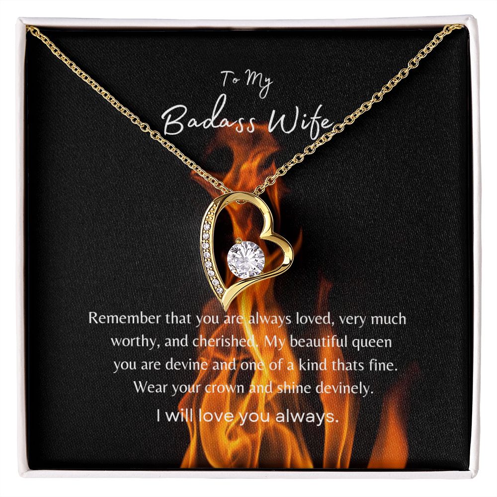 To My Badass Wife + Forever Love Necklace