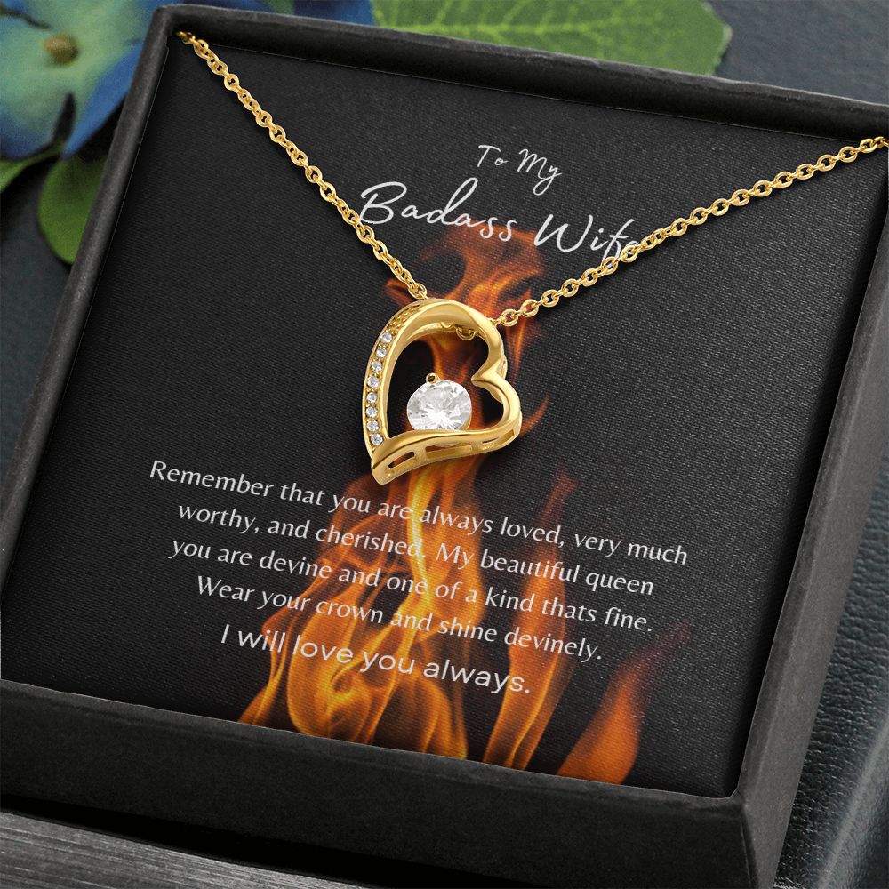 To My Badass Wife + Forever Love Necklace