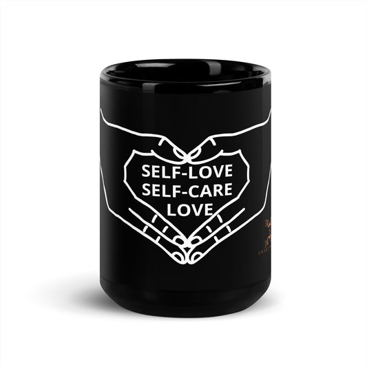 SELF-LOVE Black Glossy Mug