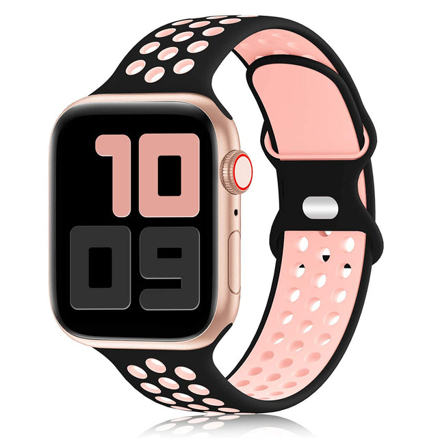 Silicone Breathable Sport Strap For Apple Watch Band 6 SE 5 4 44mm 40mm