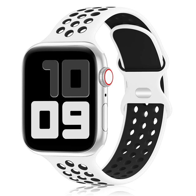 Silicone Breathable Sport Strap For Apple Watch Band 6 SE 5 4 44mm 40mm