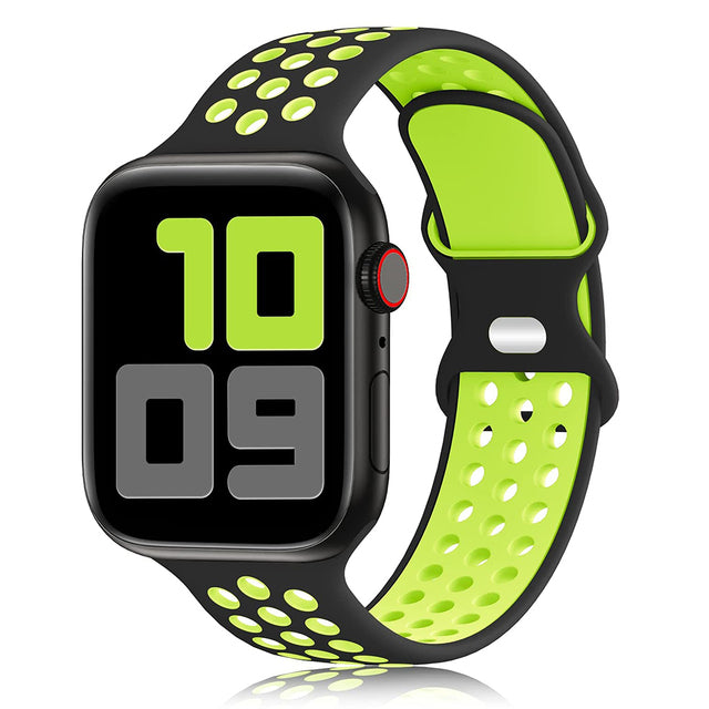 Silicone Breathable Sport Strap For Apple Watch Band 6 SE 5 4 44mm 40mm