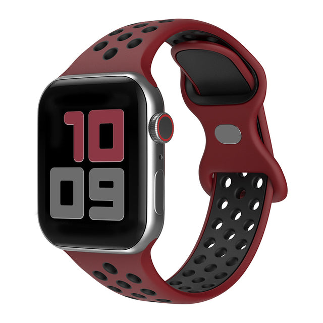 Silicone Breathable Sport Strap For Apple Watch Band 6 SE 5 4 44mm 40mm