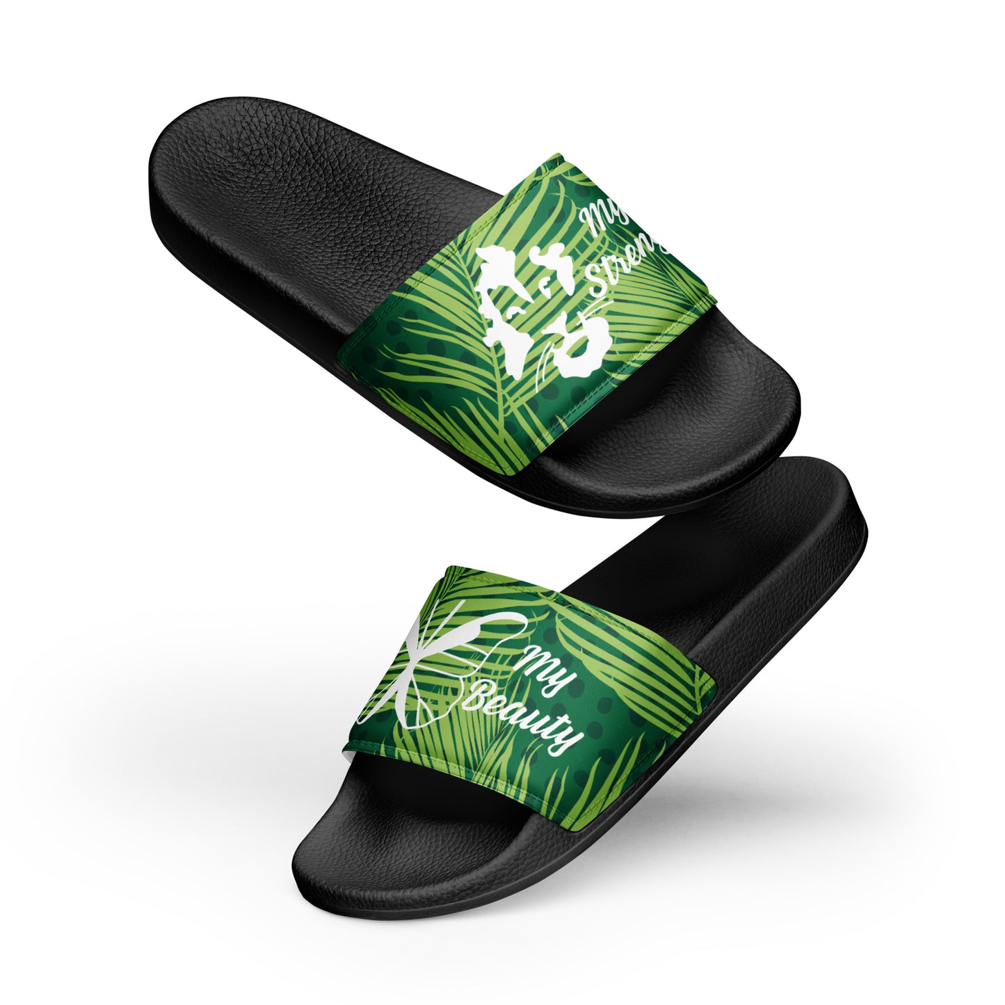 Women's slides Strength green