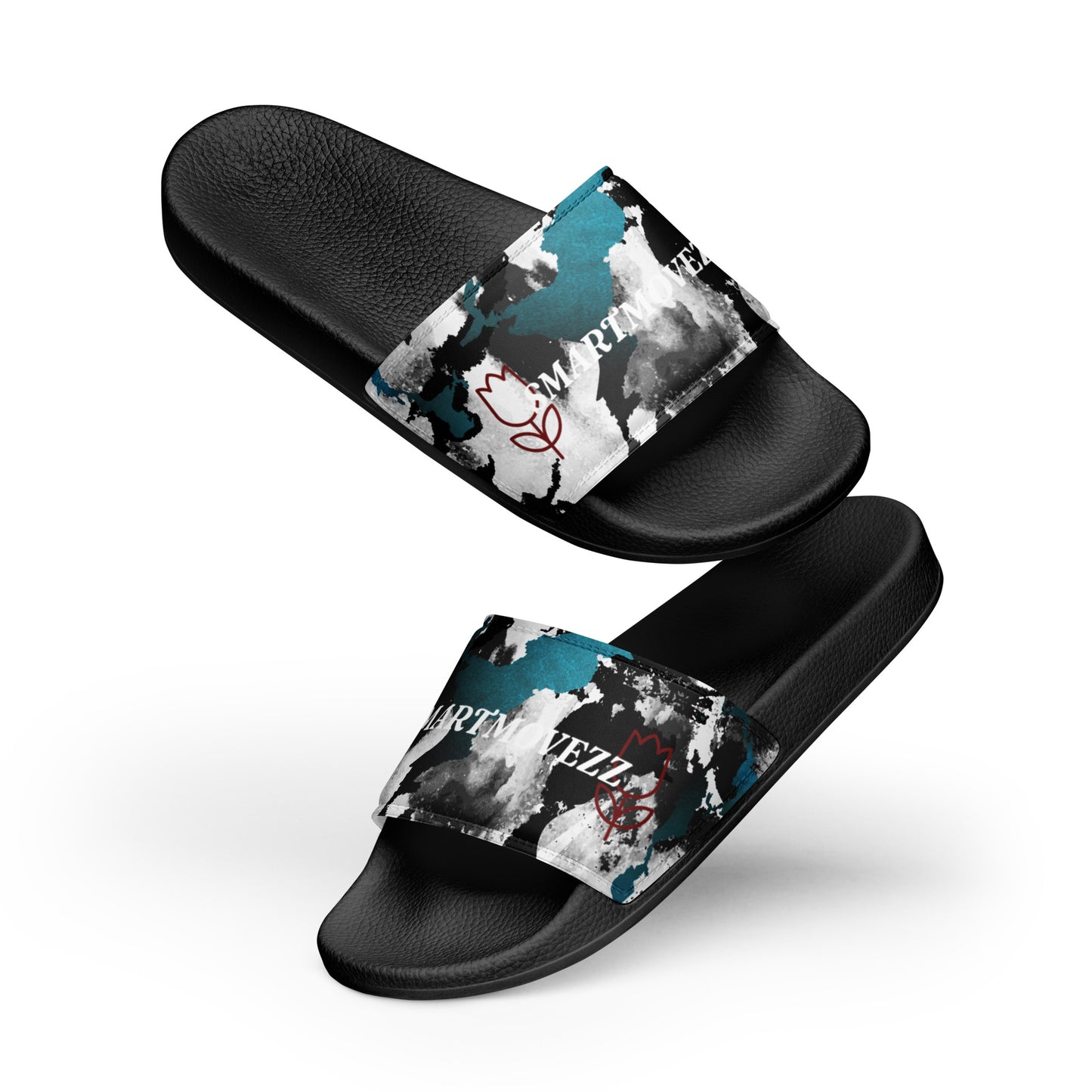 ROSE S MARBLE BLU Women's slides